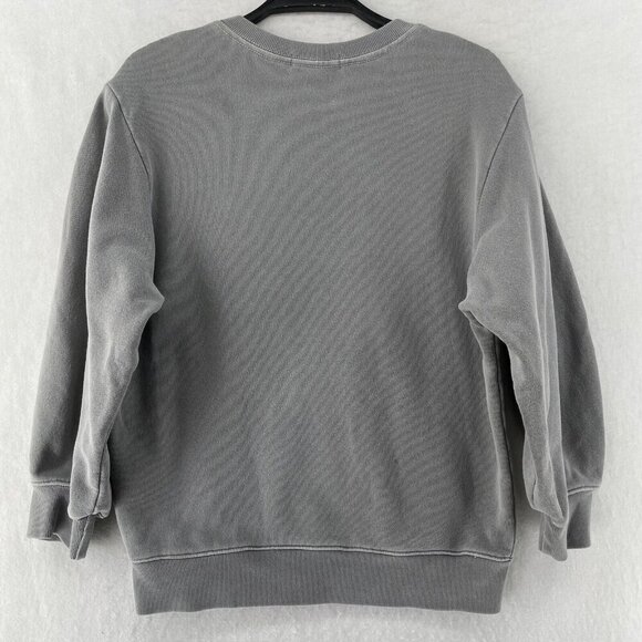 Agolde Los Angeles Sweatshirt Womens XS Gray Fleece Terry Crew Neck 3/4 Sleeves - Picture 2 of 13